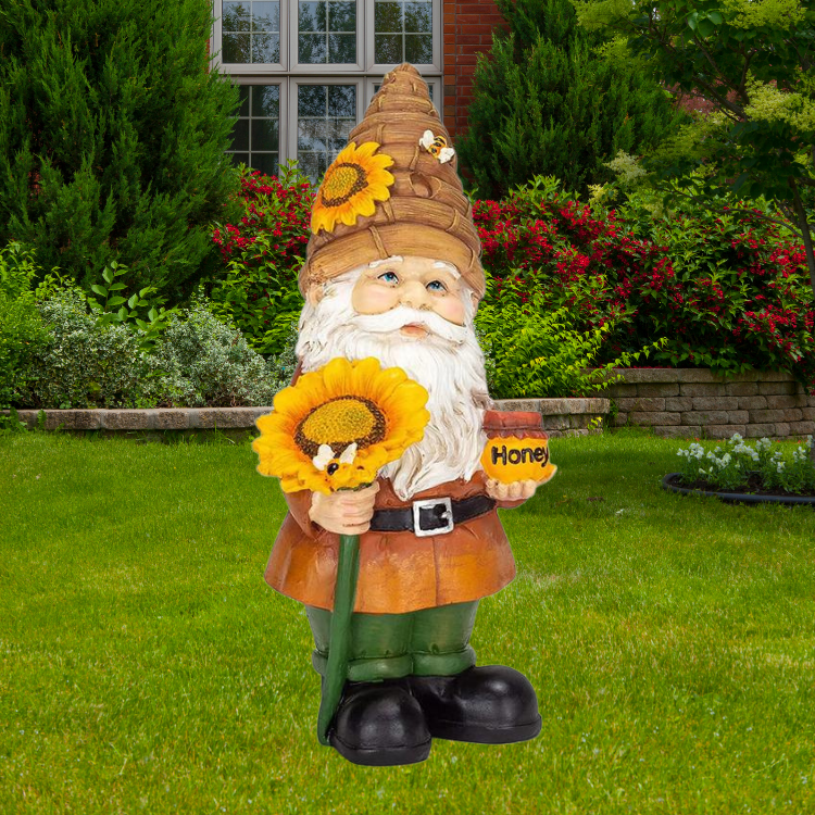 Statuette de nain de jardin sur un grand champignon en résine - Décoration  d'extérieur mignonne pour pelouse, patio, cour, décoration de jardin -  Sculpture de jardin - Miniatures - 19 x 11 cm : : Jardin