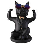 Statue Bouledogue Français Noir avec lunette