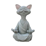 Statue Chat Yoga Gris