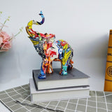 Statue Eléphant <br>Multicolore