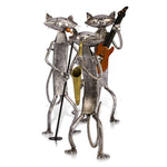 Statue Chat Trio Musical métal