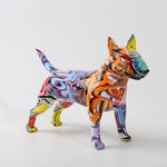 Statuette Chien Bull Terrier Multicolore