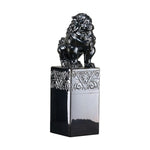Statue de lion Noir en céramique 