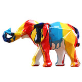 Statue Éléphant multicolore en résine