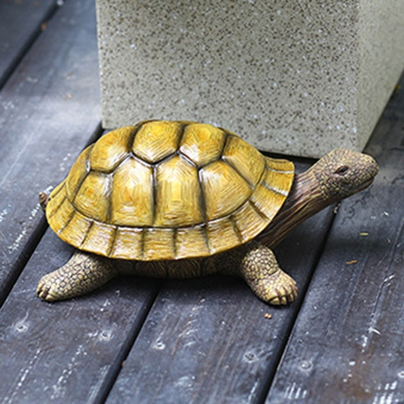 Aoguaro Décoration de jardin en forme de petite tortue en résine,  décoration de jardin extérieure, sculpture de tortue artificielle,  décoration d'art