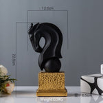 Statue Cheval Buste Design noir