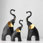 Sculpture Éléphant Origami Noir