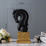 Sculpture de Cheval Buste Design Noir