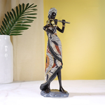 Statue Africaine Musicienne Flûte