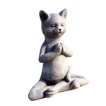 Statue Chat Namaste méditation