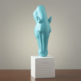 Statue Cheval Buste Bleu Turquoise Moderne