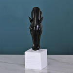 Statue Cheval Buste moderne Noir