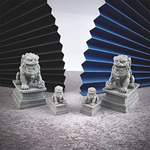 Sculpture Lion Chinois Pierre