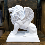 Statue Lion Ailé Blanc