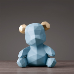 Statue Origami Ours Bleu