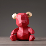 Statue Origami Ours Rouge